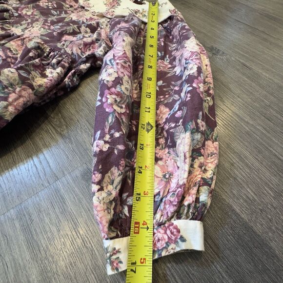 Vintage Polly Flinders Hand Smocked Dress Floral Pink/purple Sz 5 Cottage - Picture 9 of 10